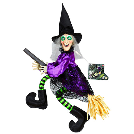Halloween Muñeca Bruja Con Luz Y Movimiento 70cm