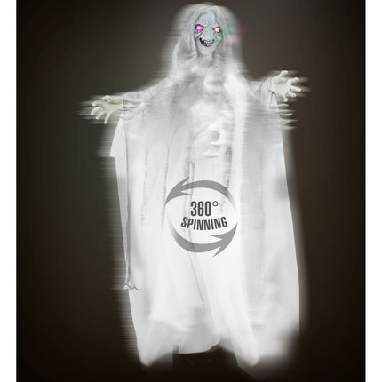 Muñeca Halloween Bruja Con Luz Y Sonido 1,53m