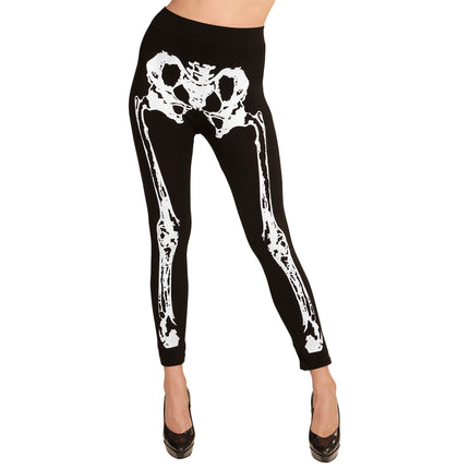 Legging Halloween Negro Blanco Esqueleto