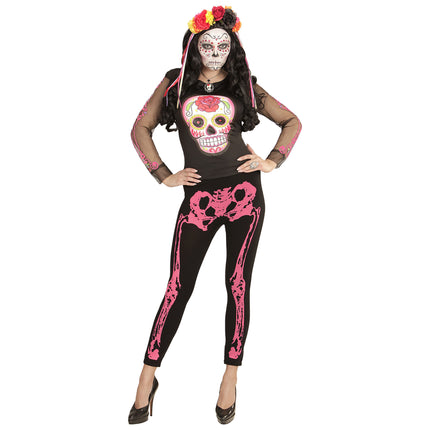 Legging Halloween Esqueleto Rosa