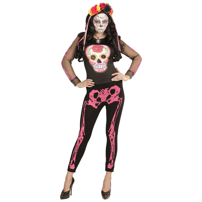 Legging Halloween Esqueleto Rosa