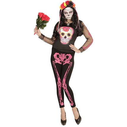 Legging Halloween Esqueleto Rosa
