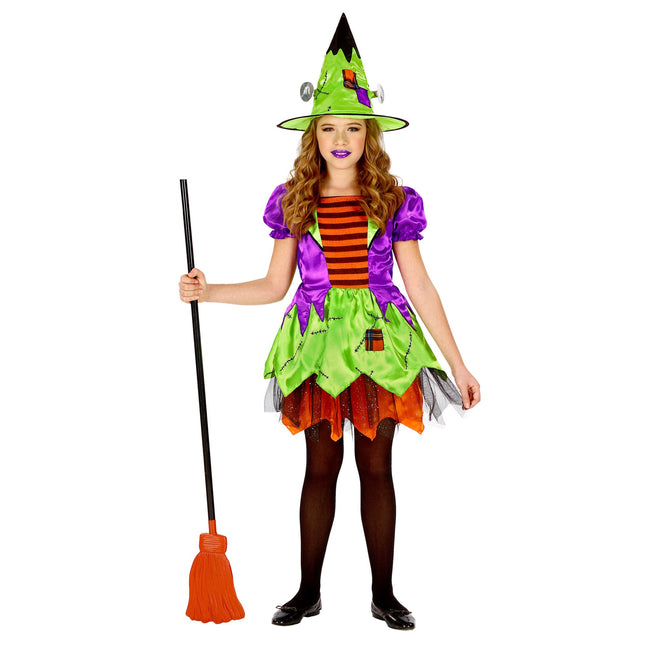 Vestido Halloween Color Niña Bruja