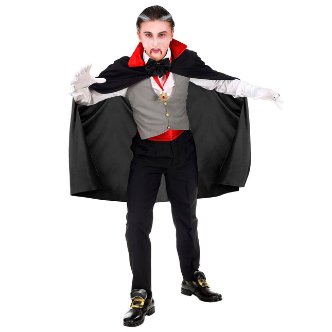 Disfraz Halloween Vampiro Rojo Negro Niño