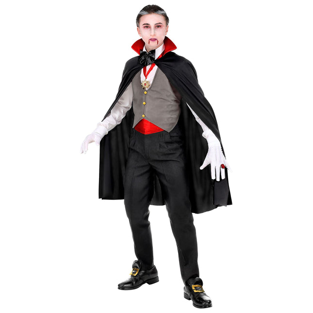 Disfraz Halloween Vampiro Rojo Negro Niño