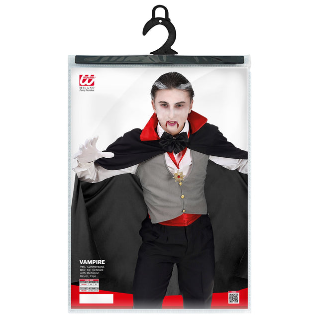 Disfraz Halloween Vampiro Rojo Negro Niño
