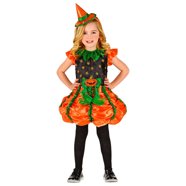 Vestido Halloween Niña Calabaza Bruja