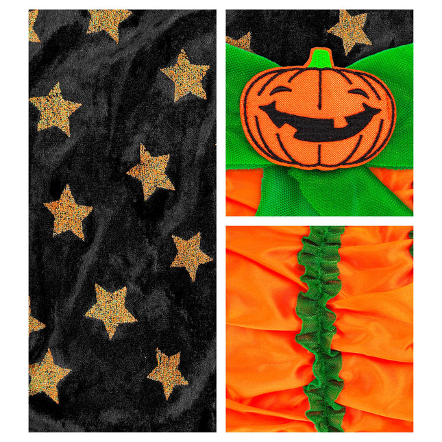 Vestido Halloween Niña Calabaza Bruja