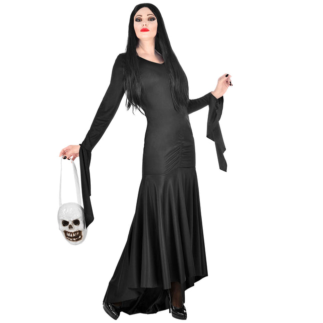 Vestido de Halloween Negro Señoras Mortisia