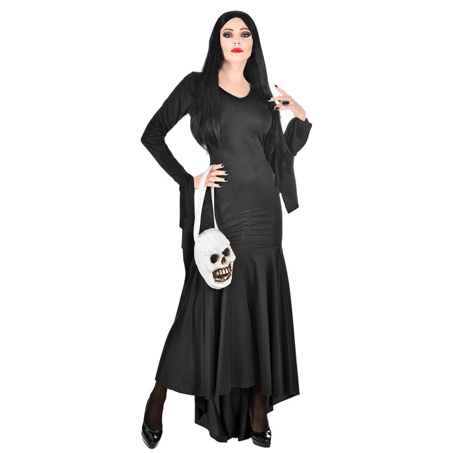 Vestido de Halloween Negro Señoras Mortisia