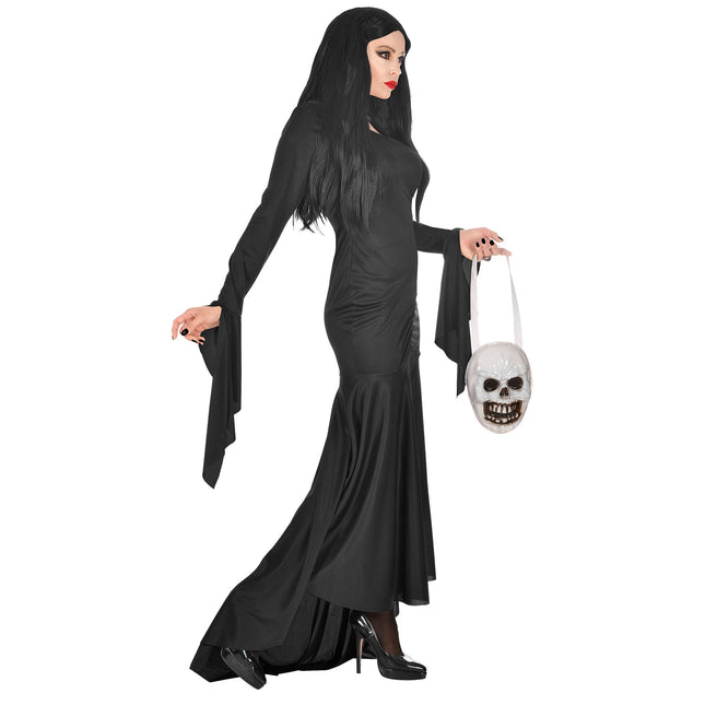Vestido de Halloween Negro Señoras Mortisia
