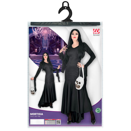 Vestido de Halloween Negro Señoras Mortisia