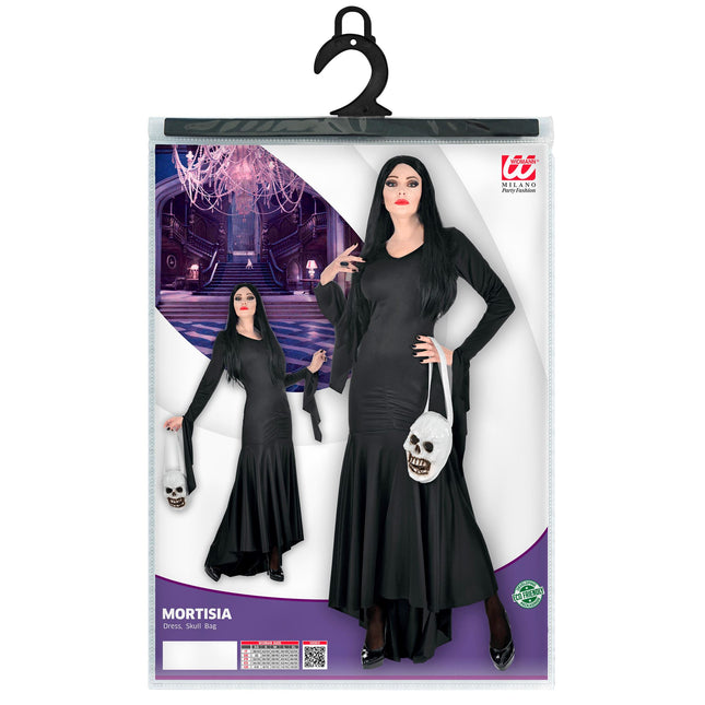 Vestido de Halloween Negro Señoras Mortisia
