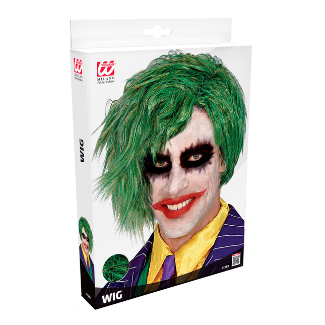 Peluca Halloween Payaso Verde