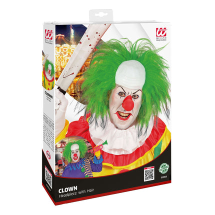Peluca Halloween Payaso Verde Hombre