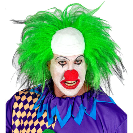 Peluca Halloween Payaso Verde Hombre