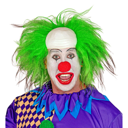 Peluca Halloween Payaso Verde Hombre