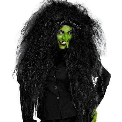 Peluca Halloween Negra Señoras Bruja