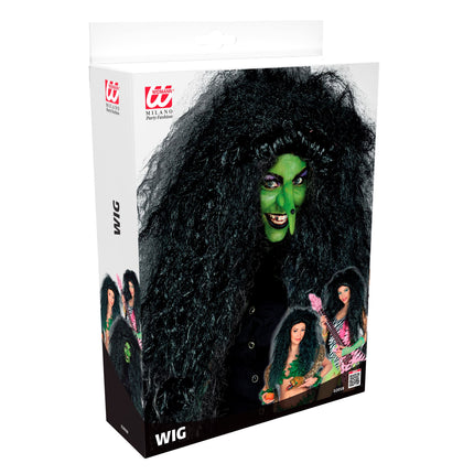 Peluca Halloween Negra Señoras Bruja