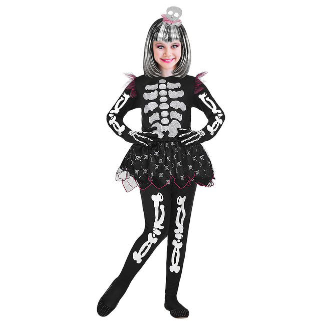 Disfraz Halloween Niña Esqueleto 4 piezas