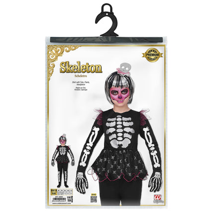 Disfraz Halloween Niña Esqueleto 4 piezas