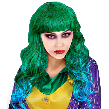 Peluca de Halloween Verde Señoras Joker