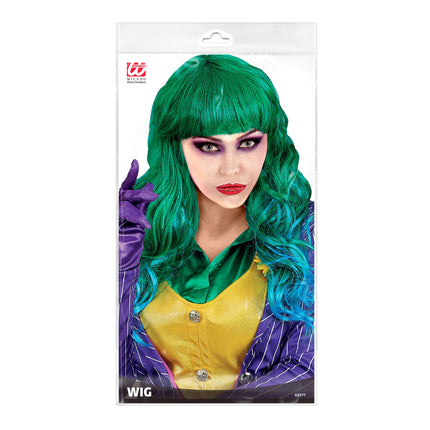Peluca de Halloween Verde Señoras Joker