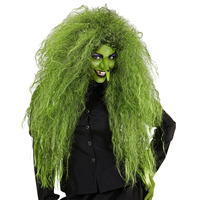 Peluca Halloween Bruja Damas Verde