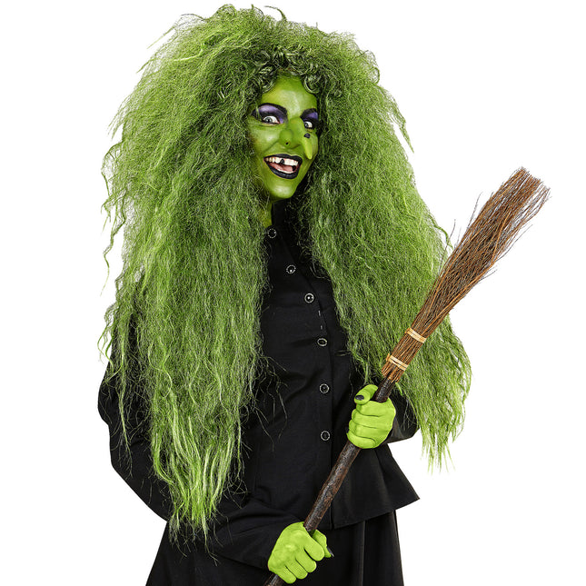 Peluca Halloween Bruja Damas Verde
