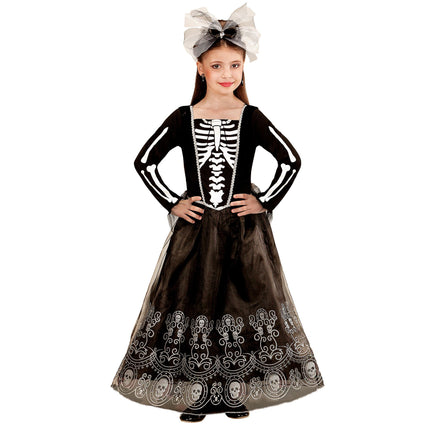 Vestido Halloween Negro Niño Esqueleto