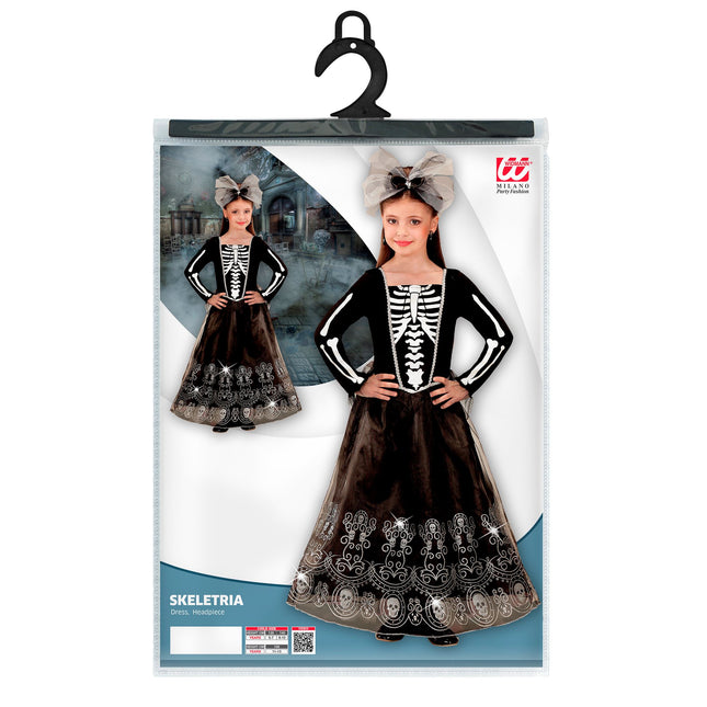 Vestido Halloween Negro Niño Esqueleto