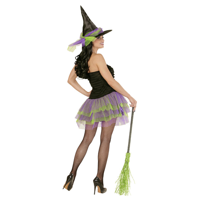 Vestido Halloween Morado Verde Señoras Esqueleto