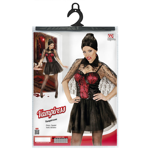 Vestido Halloween Rojo Negro Señoras Vamoose Corto