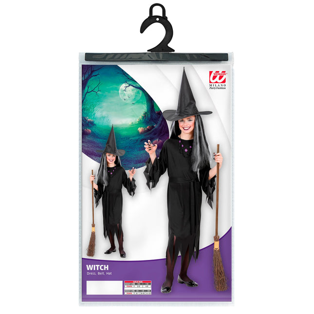 Vestido Halloween Niño Bruja 2 piezas