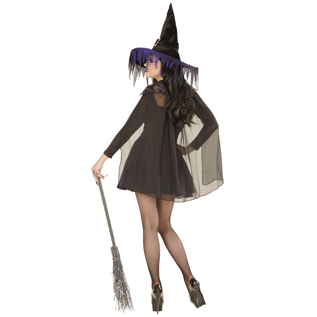 Vestido Halloween Negro Morado Bruja