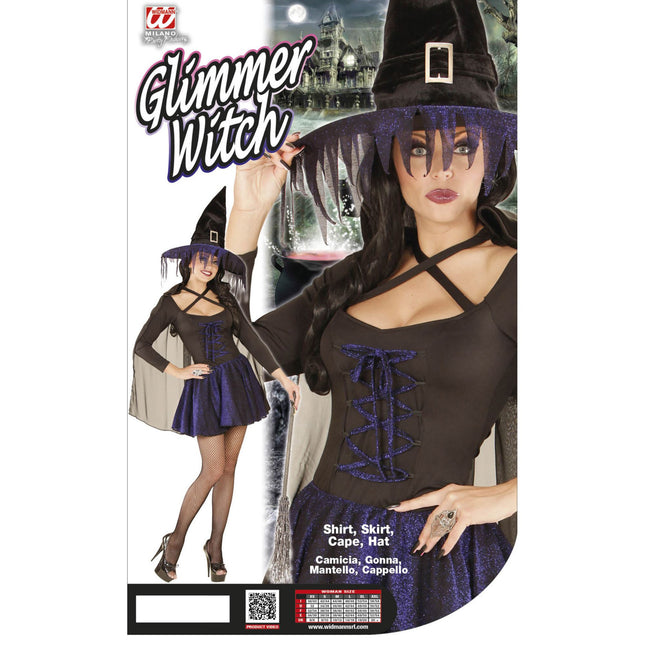 Vestido Halloween Negro Morado Bruja