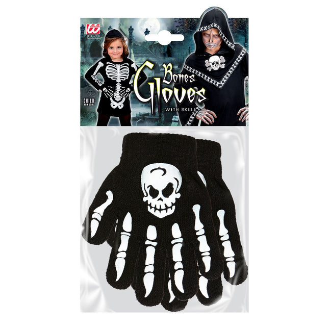 Guantes de Halloween Huesos de niño