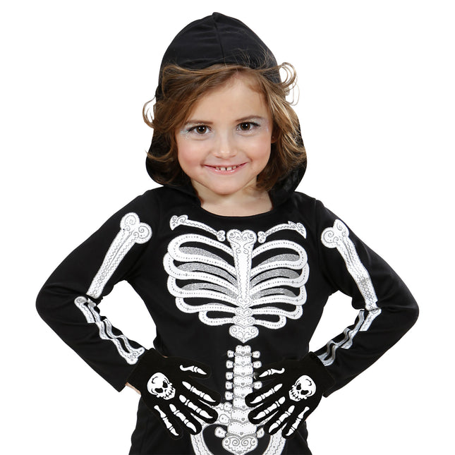 Guantes de Halloween Huesos de niño