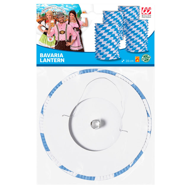 Oktoberfest Lampion Azul Blanco