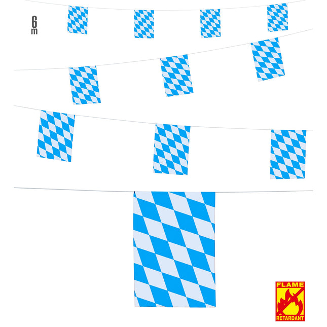 Guirnalda Oktoberfest Azul Blanco Ignífuga 6m