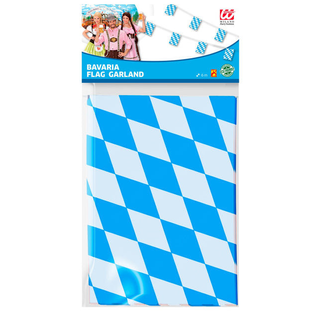Guirnalda Oktoberfest Azul Blanco Ignífuga 6m