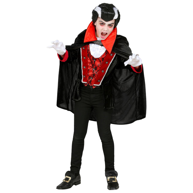 Disfraz Halloween Negro Rojo Niño Vampiro