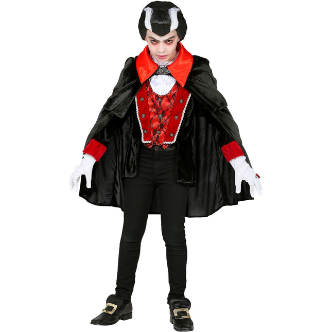 Disfraz Halloween Negro Rojo Niño Vampiro