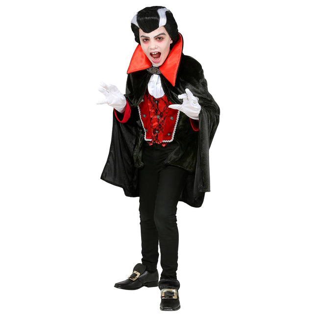 Disfraz Halloween Negro Rojo Niño Vampiro