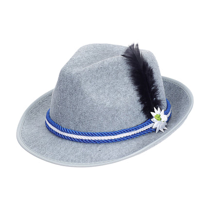 Sombrero Oktoberfest Tiroler Gris Con Edelweiss