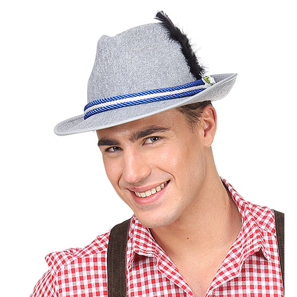 Sombrero Oktoberfest Tiroler Gris Con Edelweiss