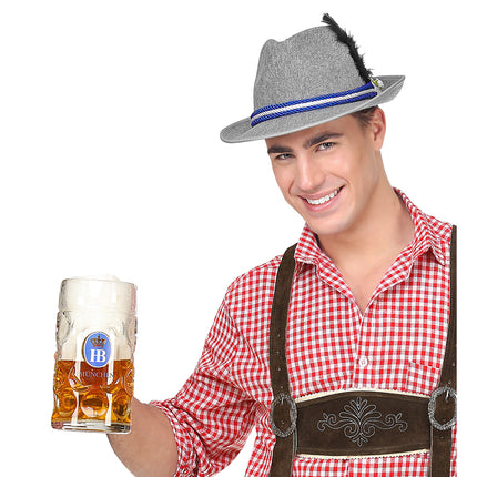 Sombrero Oktoberfest Tiroler Gris Con Edelweiss