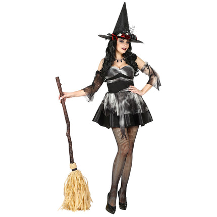 Escoba de bruja de Halloween 1,25 m