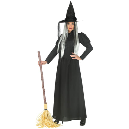 Escoba de bruja de Halloween 1,25 m