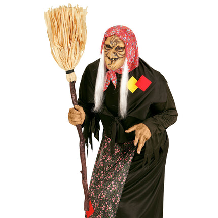Escoba de bruja de Halloween 1,25 m